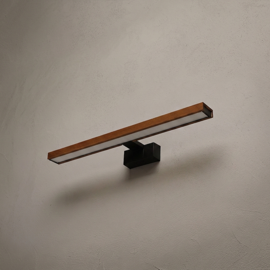Brilagi - LED kupaonsko osvjetljenje za ogledalo 3u1 WOODY MIRROR LED/12W/230V 60 cm IP44 crna/hrast trešnja