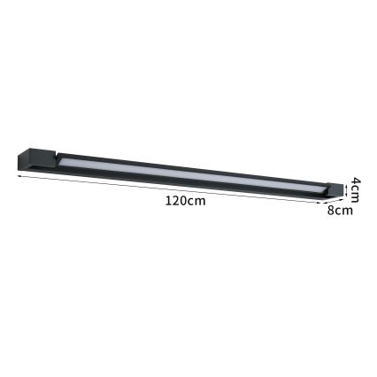 Brilagi - LED rasvjeta za kupaonsko ogledalo AQUA LINE LED/36W/230V 120 cm IP44 crna CRI 90