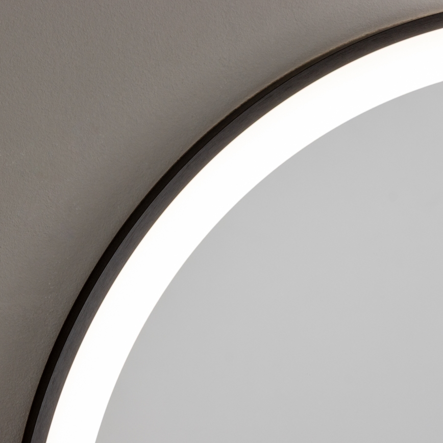 Brilagi - LED kupaonsko ogledalo ASTI LED/19W/230V Ø 60 cm crna IP44 CRI 90 prigušivo + CCT