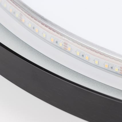 Brilagi - LED kupaonsko ogledalo ASTI LED/19W/230V Ø 60 cm crna IP44 CRI 90 prigušivo + CCT