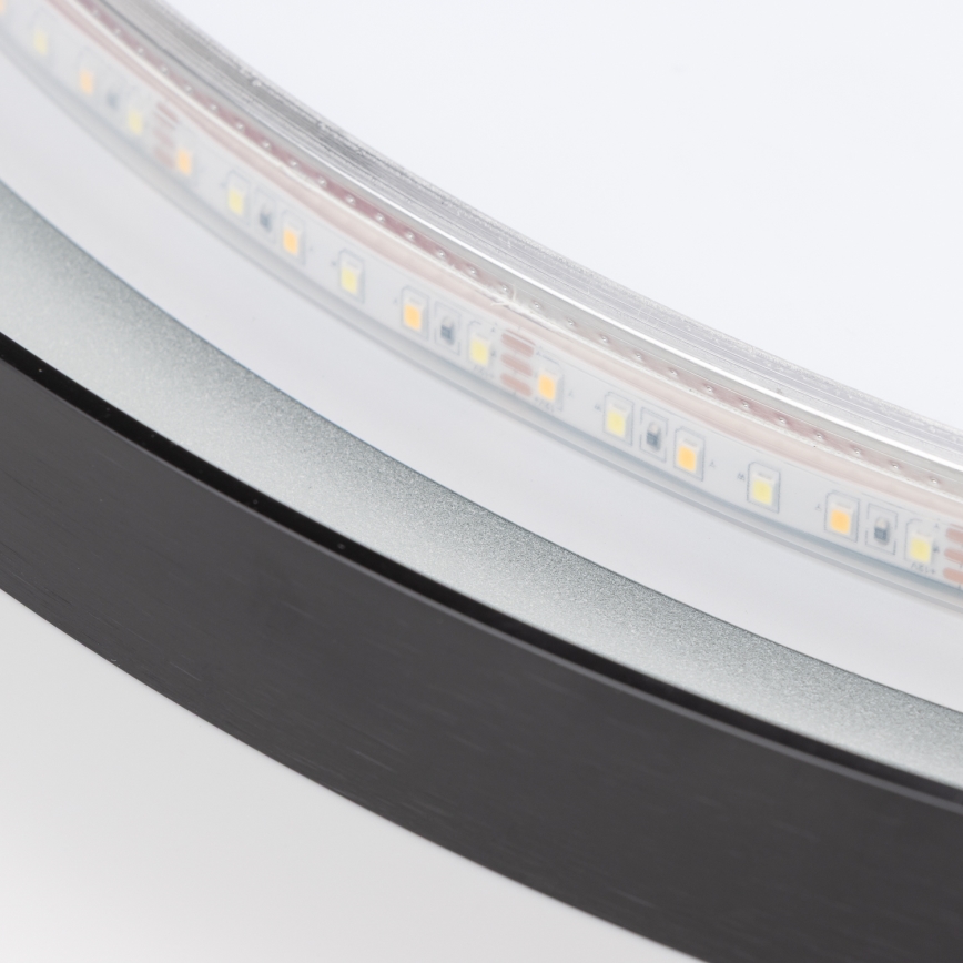 Brilagi - LED kupaonsko ogledalo ASTI LED/19W/230V Ø 60 cm crna IP44 CRI 90 prigušivo + CCT