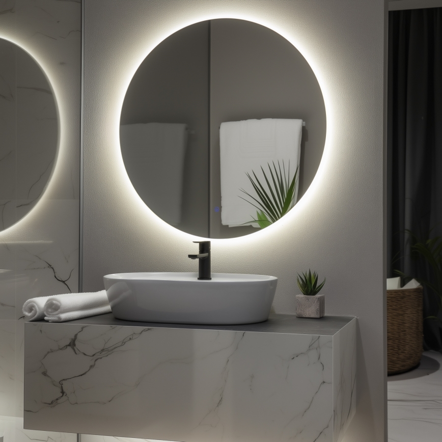 Brilagi - LED kupaonsko ogledalo LUNA LED/26W/230V promjer 80 cm IP44 CRI 90 prigušivo + CCT