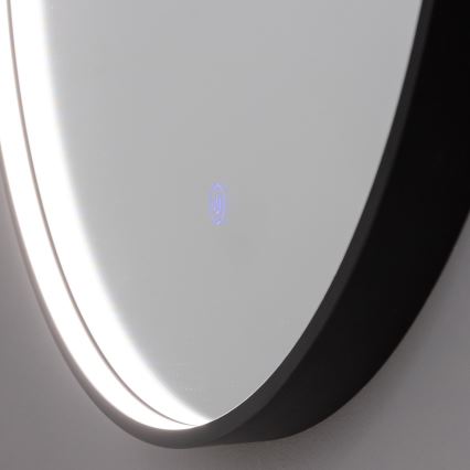 Brilagi - LED kupaonsko ogledalo PALANZO LED/19W/230V Ø 60 cm crno IP44 CRI 90 prigušivo + CCT