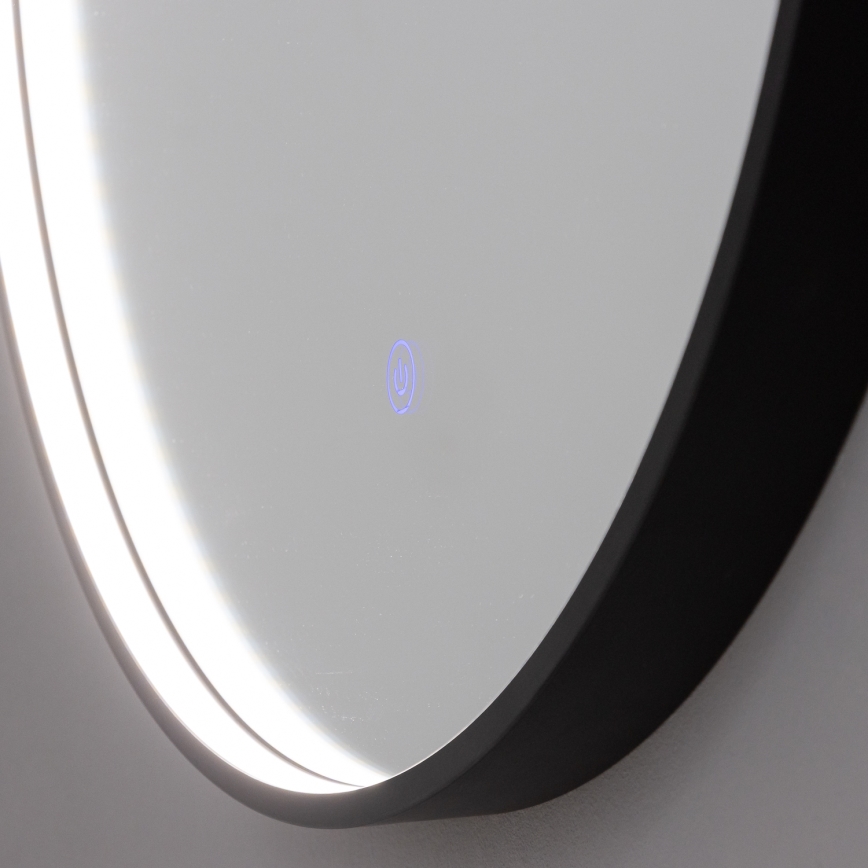 Brilagi - LED kupaonsko ogledalo PALANZO LED/19W/230V Ø 60 cm crno IP44 CRI 90 prigušivo + CCT