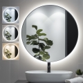 BRILAGI - LED kupaonsko ogledalo VENA BLACK LED/26W/230V pr. 80 cm IP44 CRI 90 prigušivo + CCT