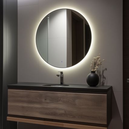 Brilagi - LED Kupaonsko ogledalo VENA BLACK LED/32W/230V Ø 100 cm IP44 CRI 90 prigušivo + CCT