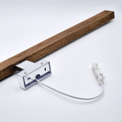 Brilagi - LED kupaonska rasvjeta za ogledalo WOODY MIRROR LED/15W/230V 90 cm IP44 hrast trešnja/sjajni krom