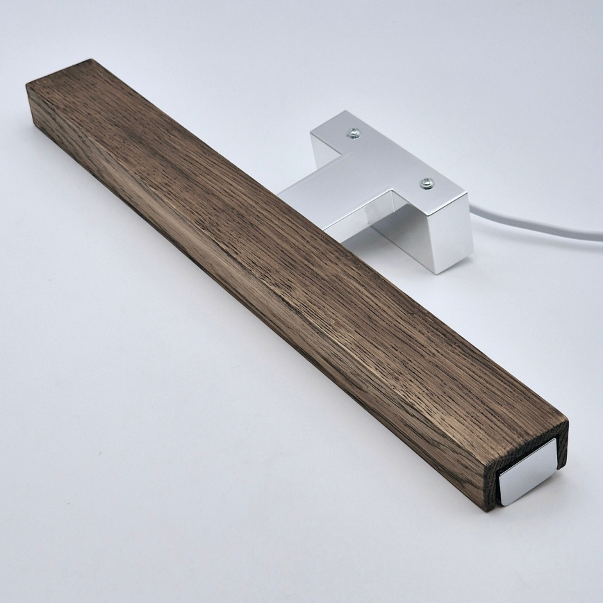 Brilagi - LED kupaonska rasvjeta za ogledalo WOODY MIRROR LED/8W/230V 40 cm IP44 hrast orah/sjajni krom