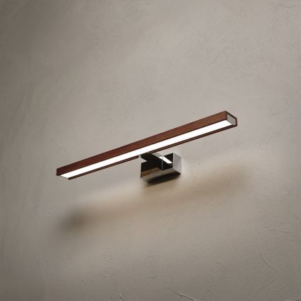 Brilagi - LED osvjetljenje za kupaonsko ogledalo 3u1 WOODY MIRROR LED/12W/230V 60 cm IP44 sjajni krom/hrast trešnja