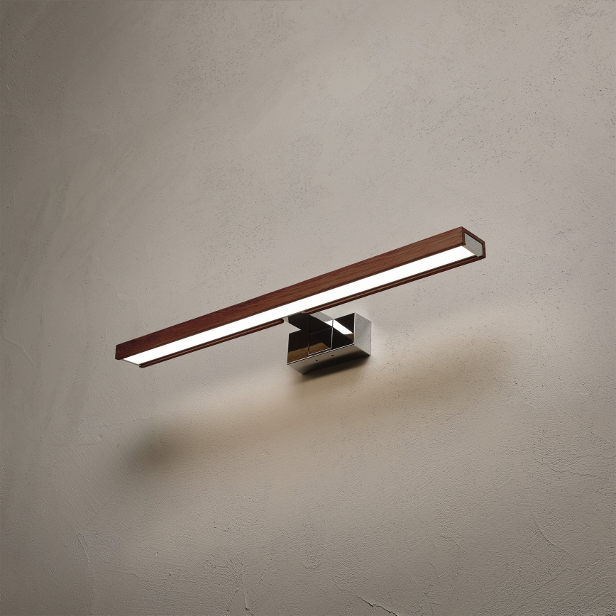 Brilagi - LED osvjetljenje za kupaonsko ogledalo 3u1 WOODY MIRROR LED/12W/230V 60 cm IP44 sjajni krom/hrast trešnja