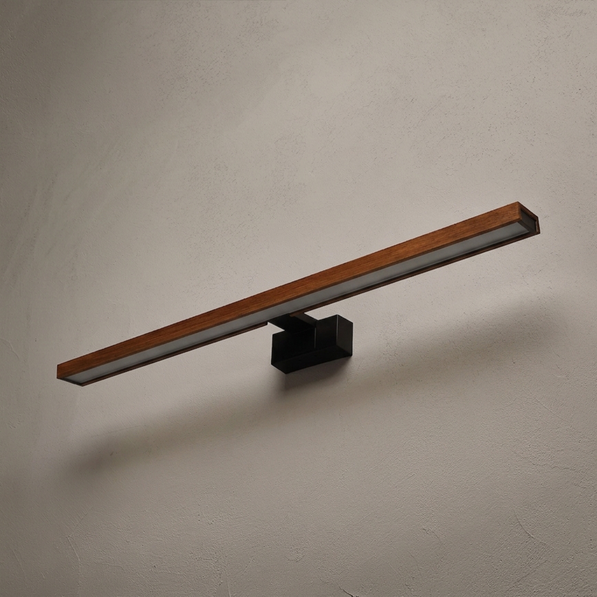 Brilagi - LED osvjetljenje za kupaonsko ogledalo 3u1 WOODY MIRROR LED/15W/230V 80 cm IP44 crna/hrast trešnja