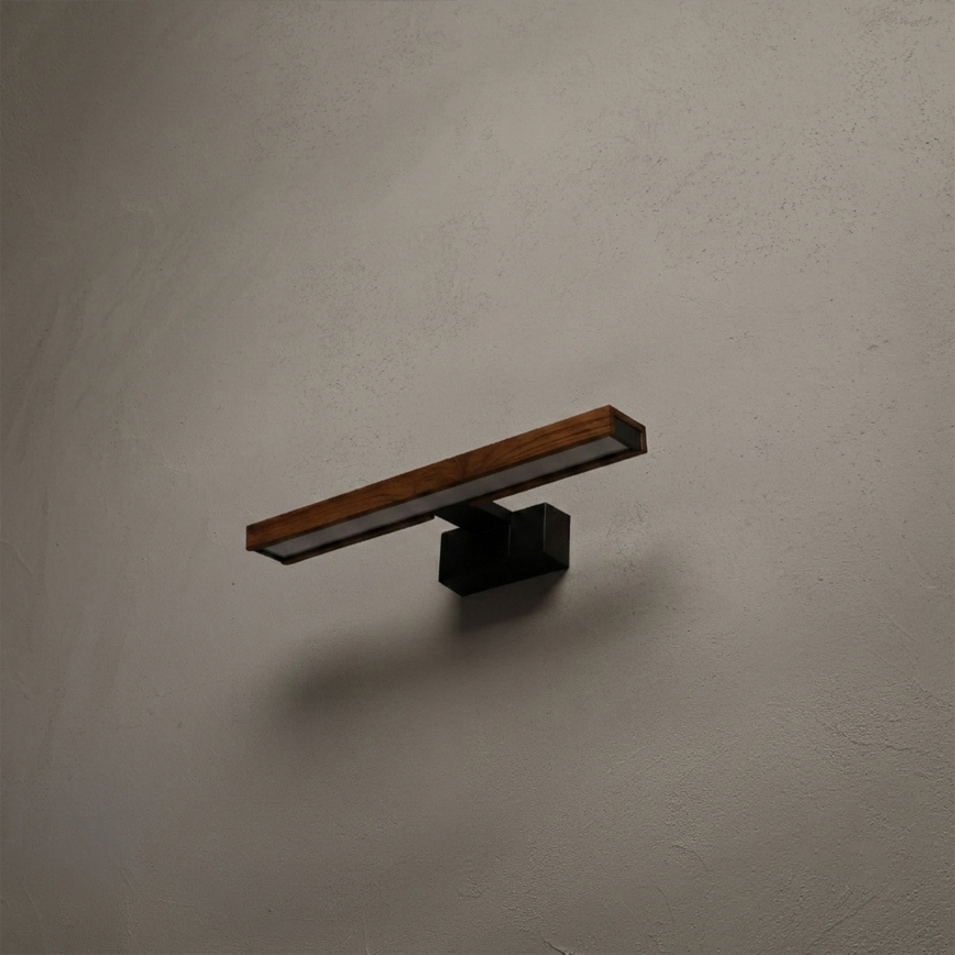 Brilagi - LED kupaonsko osvjetljenje za ogledalo 3u1 WOODY MIRROR LED/8W/230V 40 cm IP44 crna/hrast