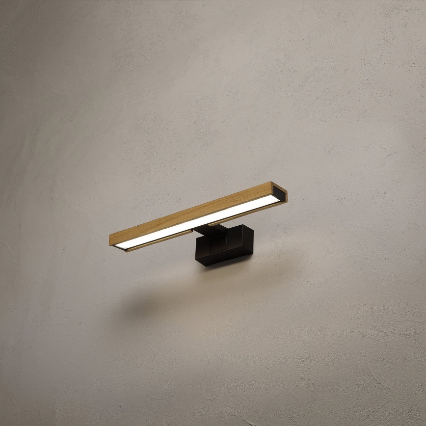Brilagi - LED kupaonsko osvjetljenje za ogledalo 3u1 WOODY MIRROR LED/8W/230V IP44 crna/hrast