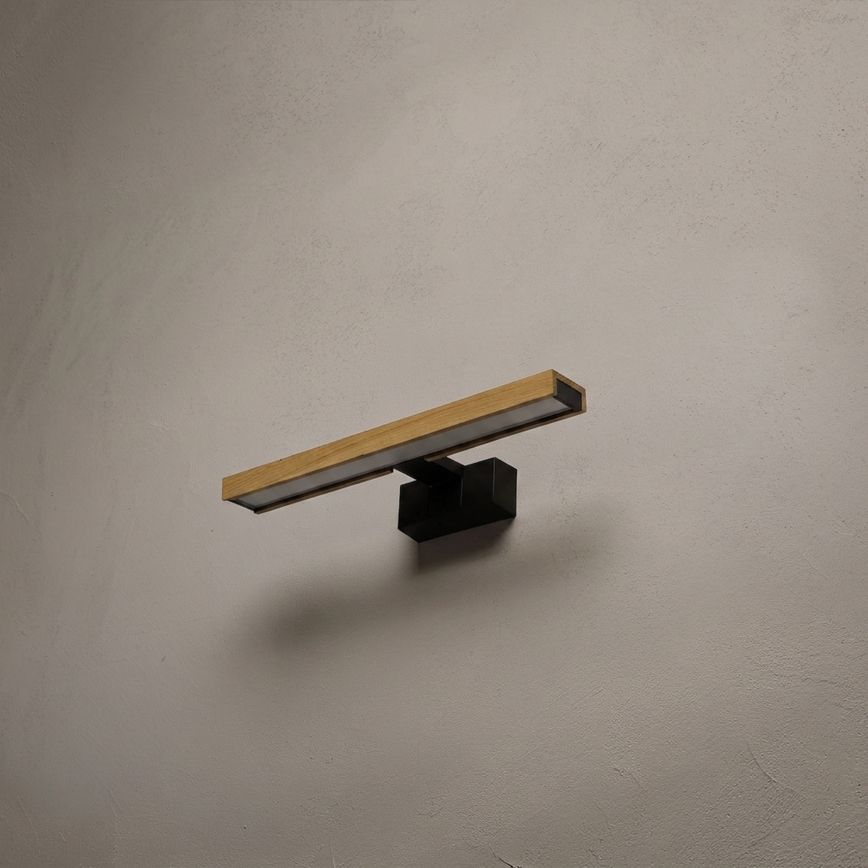 Brilagi - LED kupaonsko osvjetljenje za ogledalo 3u1 WOODY MIRROR LED/8W/230V IP44 crna/hrast