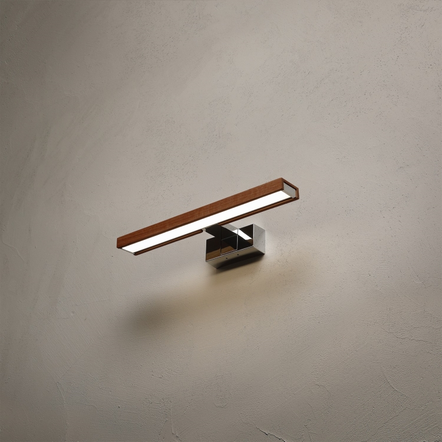 Brilagi - LED kupaonsko osvjetljenje za ogledalo 3 u 1 WOODY MIRROR LED/8W/230V 40 cm IP44 sjajni krom/hrast-trešnja