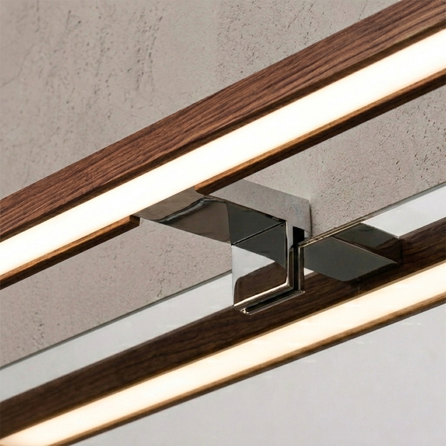 Brilagi - LED kupaonsko osvjetljenje za ogledalo 3 u 1 WOODY MIRROR LED/8W/230V 40 cm IP44 sjajni krom/hrast-trešnja