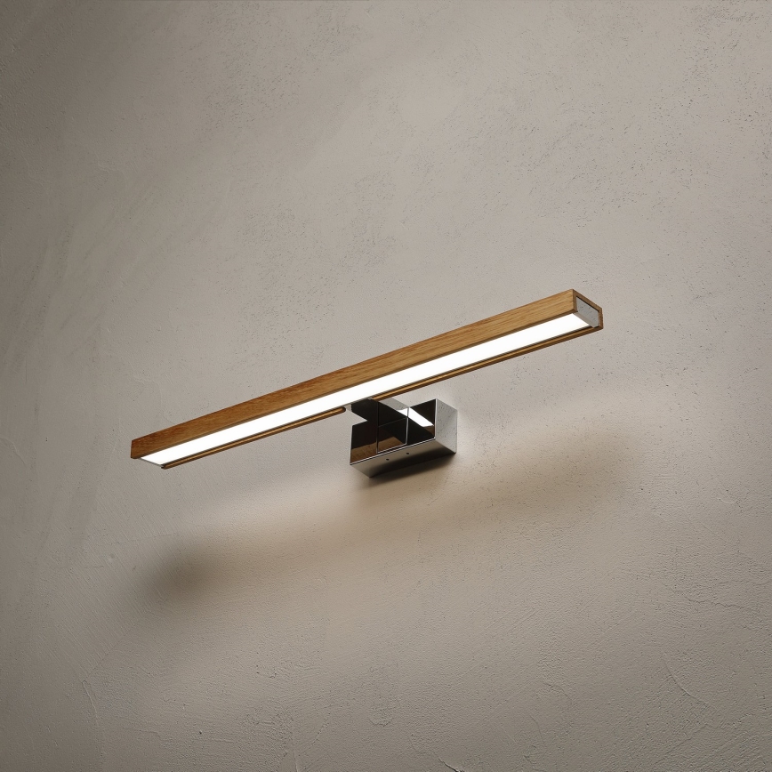 Brilagi - LED rasvjeta za kupaonsko ogledalo 3u1 WOODY MIRROR LED/12W/230V 60 cm IP44 sjajni krom/hrast