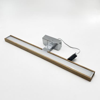 Brilagi - LED rasvjeta za kupaonsko ogledalo 3u1 WOODY MIRROR LED/12W/230V 60 cm IP44 sjajni krom/hrast