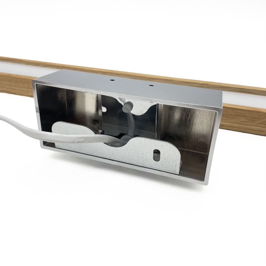 Brilagi - LED rasvjeta za kupaonsko ogledalo 3u1 WOODY MIRROR LED/12W/230V 60 cm IP44 sjajni krom/hrast