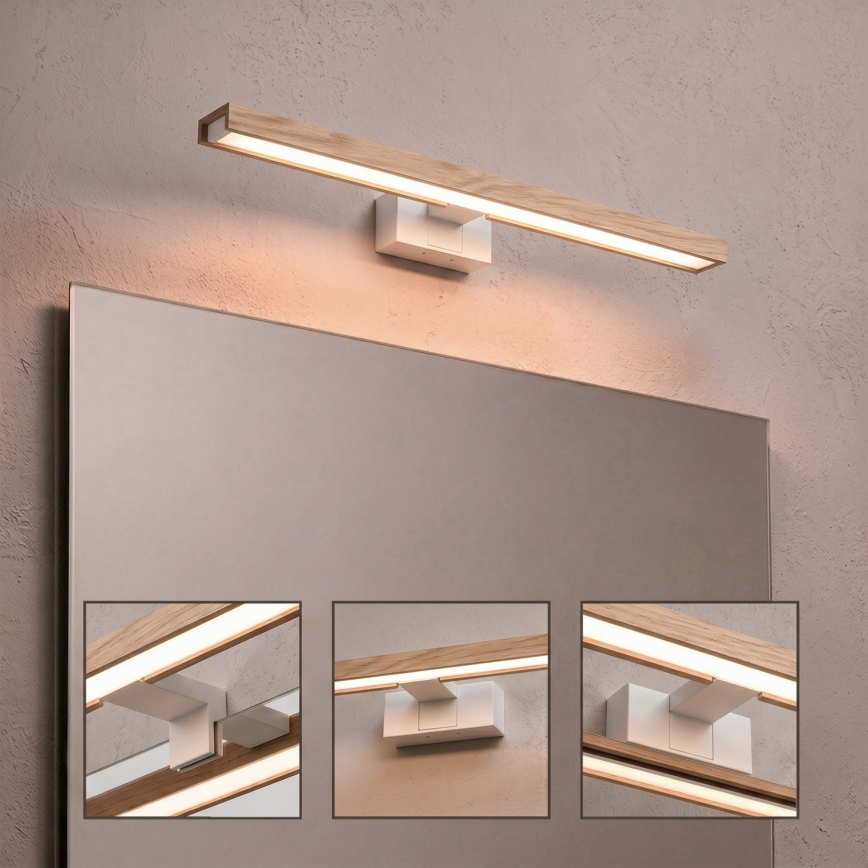 Brilagi - LED rasvjeta za kupaonsko ogledalo 3u1 WOODY MIRROR LED/12W/230V 60 cm IP44 bijela/hrast