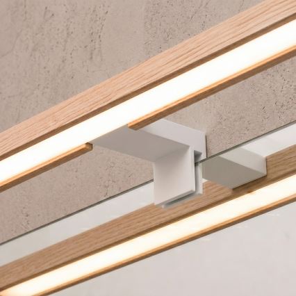 Brilagi - LED rasvjeta za kupaonsko ogledalo 3u1 WOODY MIRROR LED/12W/230V 60 cm IP44 bijela/hrast