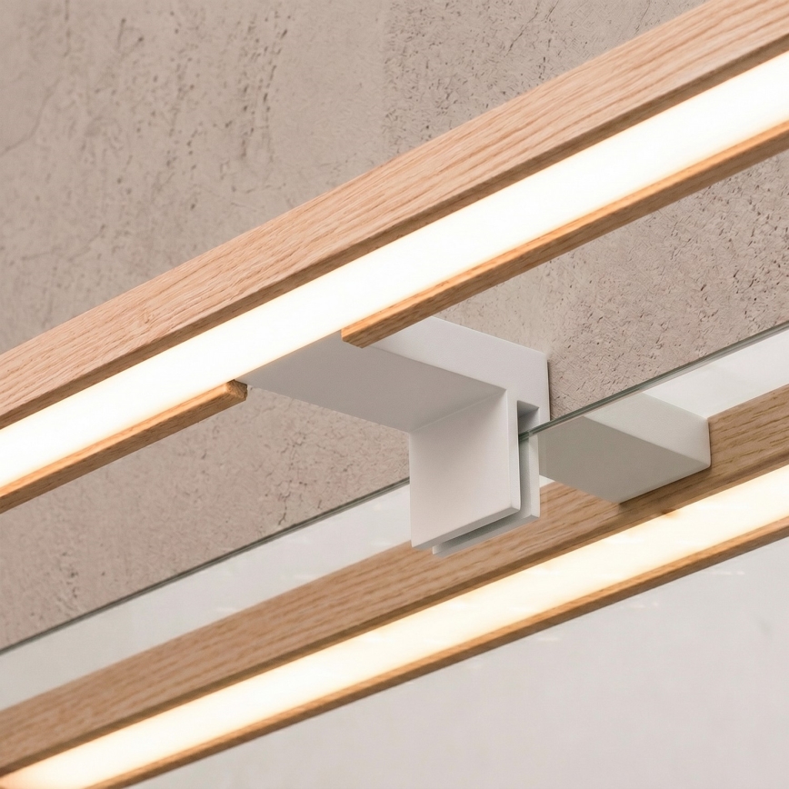 Brilagi - LED rasvjeta za kupaonsko ogledalo 3u1 WOODY MIRROR LED/12W/230V 60 cm IP44 bijela/hrast