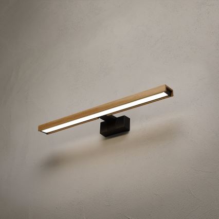 Brilagi - LED kupaonsko osvjetljenje za ogledalo 3 u 1 WOODY MIRROR LED/12W/230V 60 cm IP44 crna/hrast