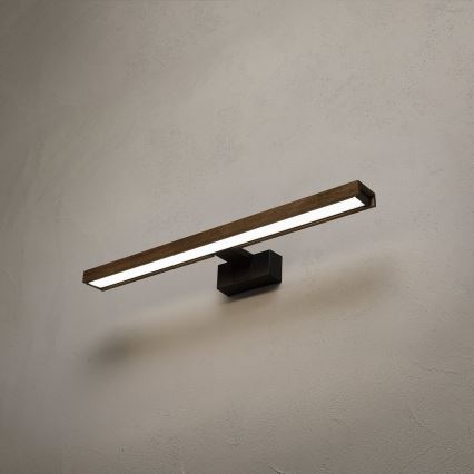 Brilagi - LED osvjetljenje za kupaonsko ogledalo 3 u 1 WOODY MIRROR LED/12W/230V IP44 crna/hrast-orah