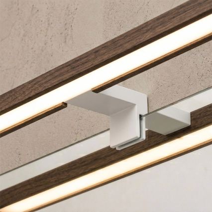 Brilagi - LED kupaonsko osvjetljenje za ogledalo 3u1 WOODY MIRROR LED/15W/230V 80 cm IP44 bijela/hrast/orah