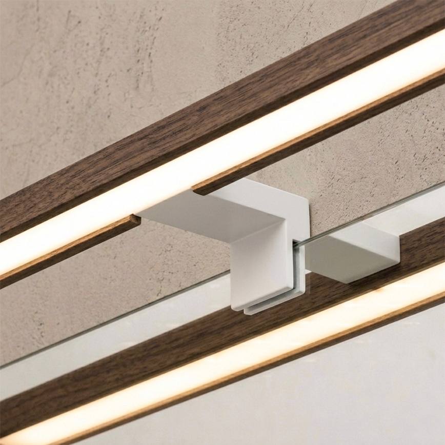 Brilagi - LED kupaonsko osvjetljenje za ogledalo 3u1 WOODY MIRROR LED/15W/230V 80 cm IP44 bijela/hrast/orah