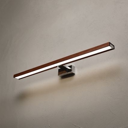 BRILAGI - LED Kupaonsko osvjetljenje za ogledalo 3u1 WOODY MIRROR LED/15W/230V 80 cm IP44 polirani krom/hrast-trešnja