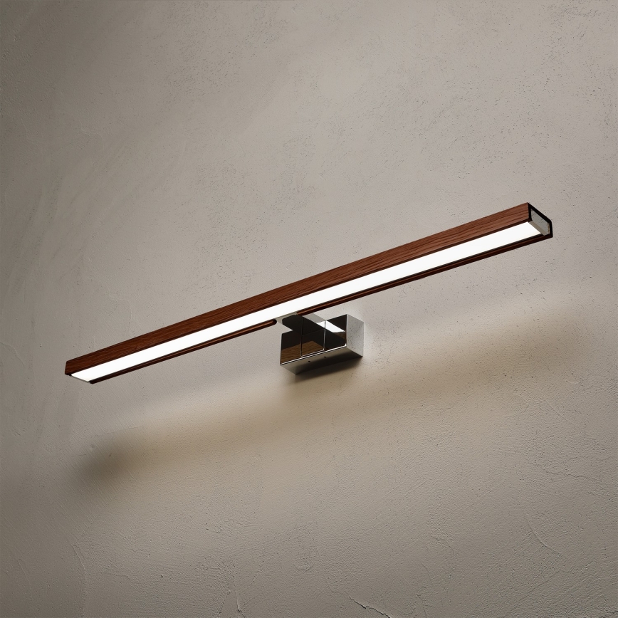 BRILAGI - LED Kupaonsko osvjetljenje za ogledalo 3u1 WOODY MIRROR LED/15W/230V 80 cm IP44 polirani krom/hrast-trešnja