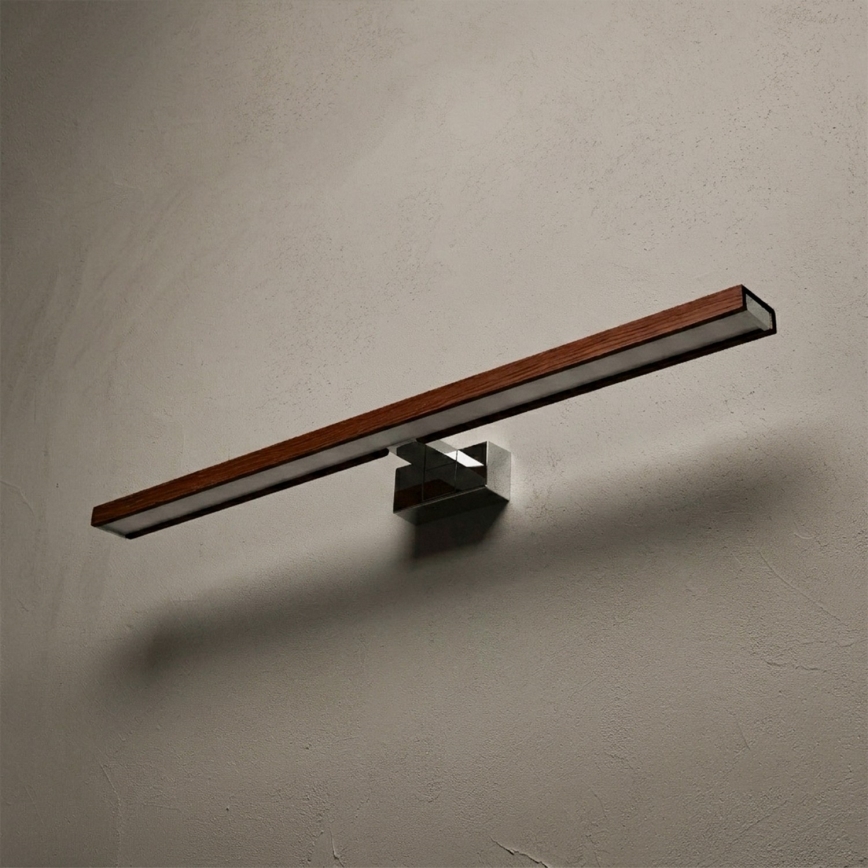 BRILAGI - LED Kupaonsko osvjetljenje za ogledalo 3u1 WOODY MIRROR LED/15W/230V 80 cm IP44 polirani krom/hrast-trešnja