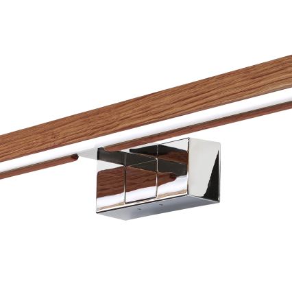 BRILAGI - LED Kupaonsko osvjetljenje za ogledalo 3u1 WOODY MIRROR LED/15W/230V 80 cm IP44 polirani krom/hrast-trešnja