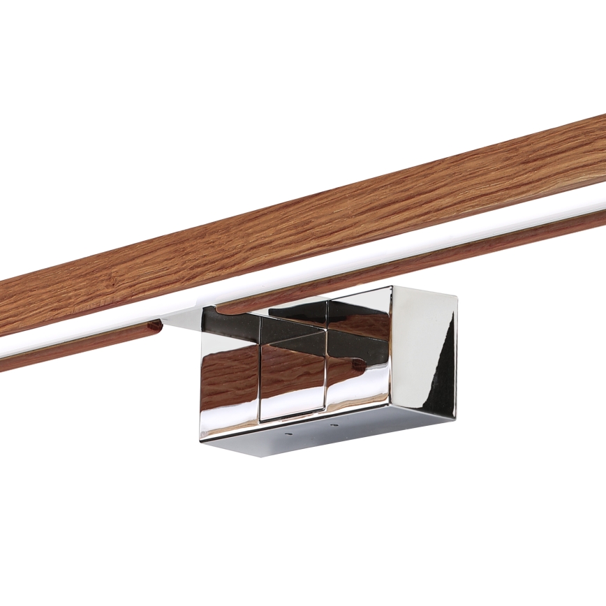 BRILAGI - LED Kupaonsko osvjetljenje za ogledalo 3u1 WOODY MIRROR LED/15W/230V 80 cm IP44 polirani krom/hrast-trešnja