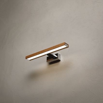 Brilagi - LED rasvjeta za kupaonsko ogledalo 3u1 WOODY MIRROR LED/8W/230V 40 cm IP44 sjajni krom/hrast
