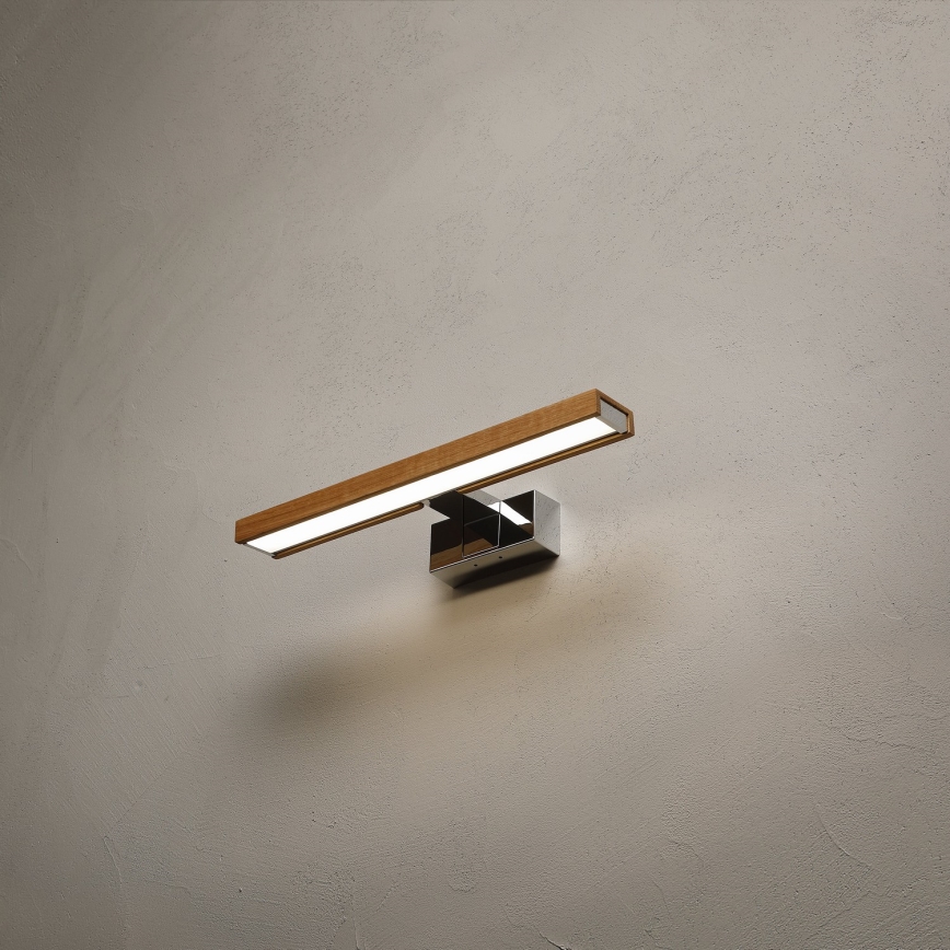 Brilagi - LED rasvjeta za kupaonsko ogledalo 3u1 WOODY MIRROR LED/8W/230V 40 cm IP44 sjajni krom/hrast