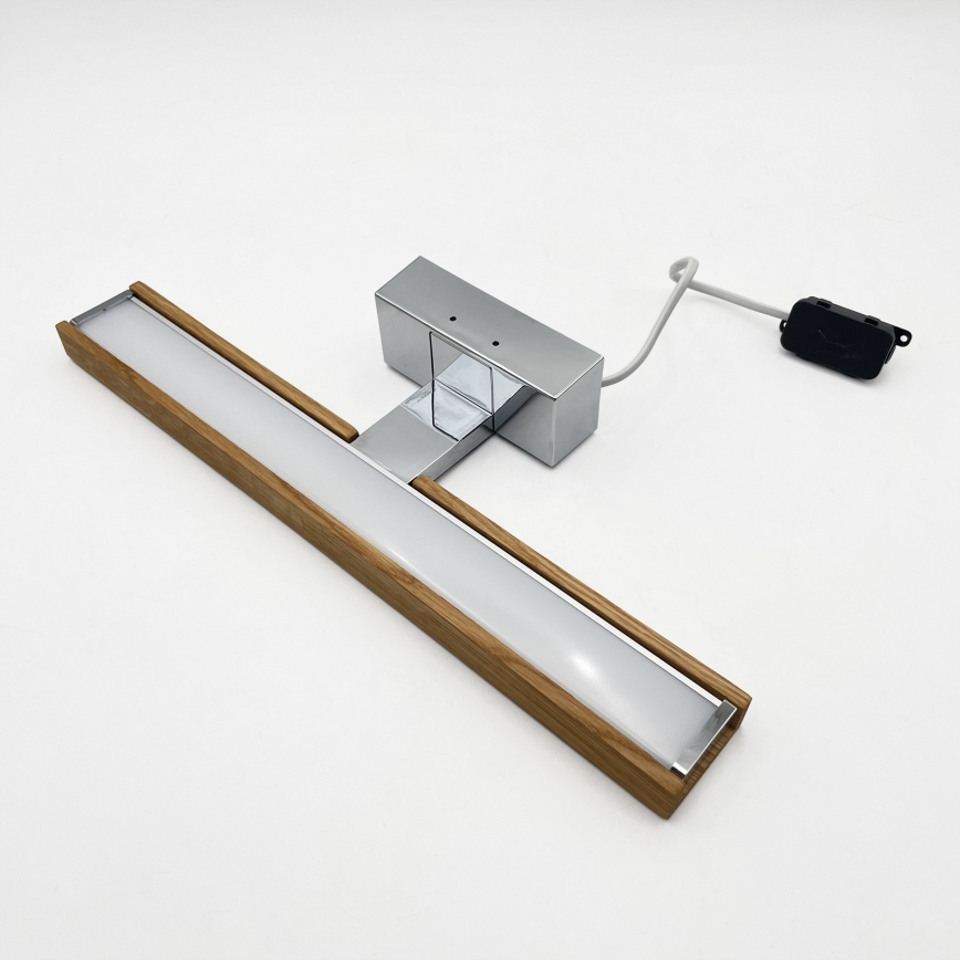 Brilagi - LED rasvjeta za kupaonsko ogledalo 3u1 WOODY MIRROR LED/8W/230V 40 cm IP44 sjajni krom/hrast