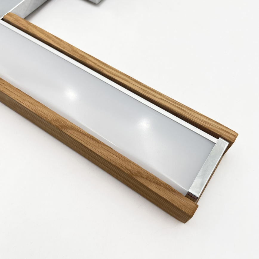 Brilagi - LED rasvjeta za kupaonsko ogledalo 3u1 WOODY MIRROR LED/8W/230V 40 cm IP44 sjajni krom/hrast