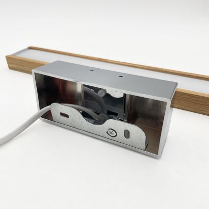 Brilagi - LED rasvjeta za kupaonsko ogledalo 3u1 WOODY MIRROR LED/8W/230V 40 cm IP44 sjajni krom/hrast