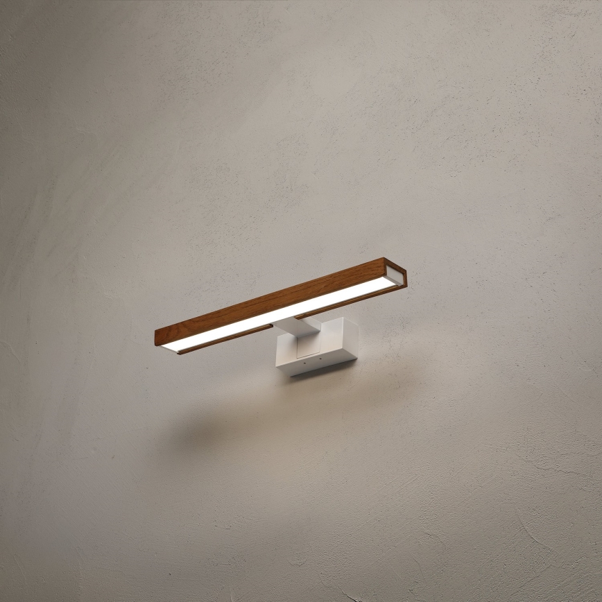 Brilagi - LED kupaonsko osvjetljenje za ogledalo 3u1 WOODY MIRROR LED/8W/230V 40 cm IP44 bijela/hrast trešnja