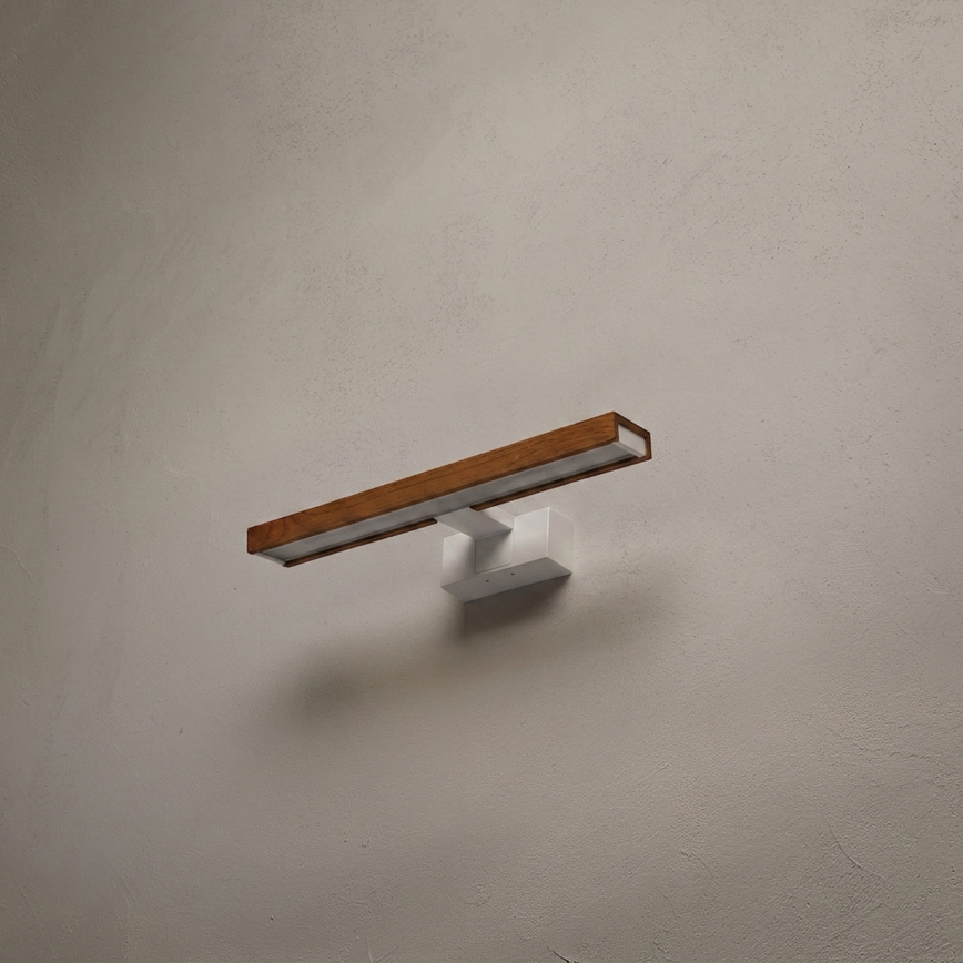 Brilagi - LED kupaonsko osvjetljenje za ogledalo 3u1 WOODY MIRROR LED/8W/230V 40 cm IP44 bijela/hrast trešnja