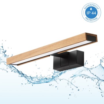 Brilagi - LED kupaonsko osvjetljenje za ogledalo 3u1 WOODY MIRROR LED/8W/230V IP44 crna/hrast