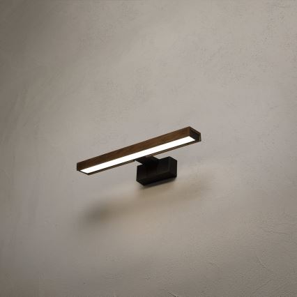 Brilagi - LED kupaonsko osvjetljenje za ogledalo 3 u 1 WOODY MIRROR LED/8W/230V 40 cm IP44 crna/hrast-orah