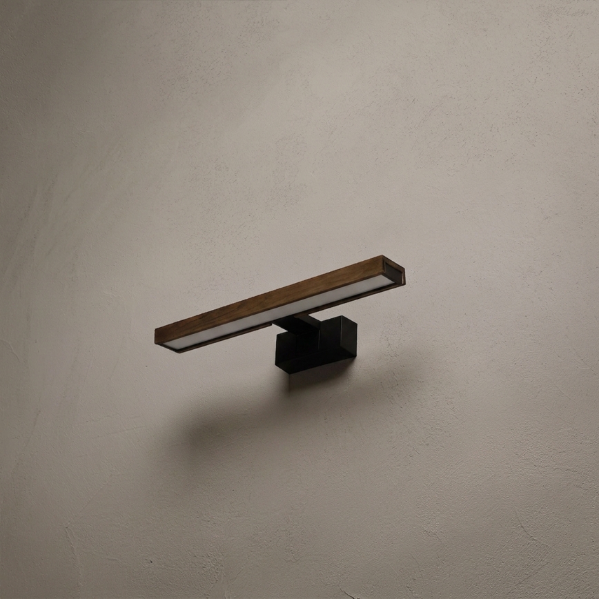 Brilagi - LED kupaonsko osvjetljenje za ogledalo 3 u 1 WOODY MIRROR LED/8W/230V 40 cm IP44 crna/hrast-orah