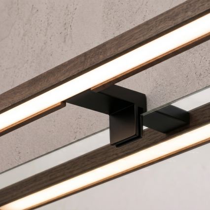 Brilagi - LED kupaonsko osvjetljenje za ogledalo 3 u 1 WOODY MIRROR LED/8W/230V 40 cm IP44 crna/hrast-orah
