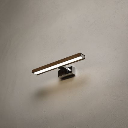 Brilagi - LED kupaonsko osvjetljenje za ogledalo 3u1 WOODY MIRROR LED/8W/230V 40 cm IP44 sjajni krom/hrast orah