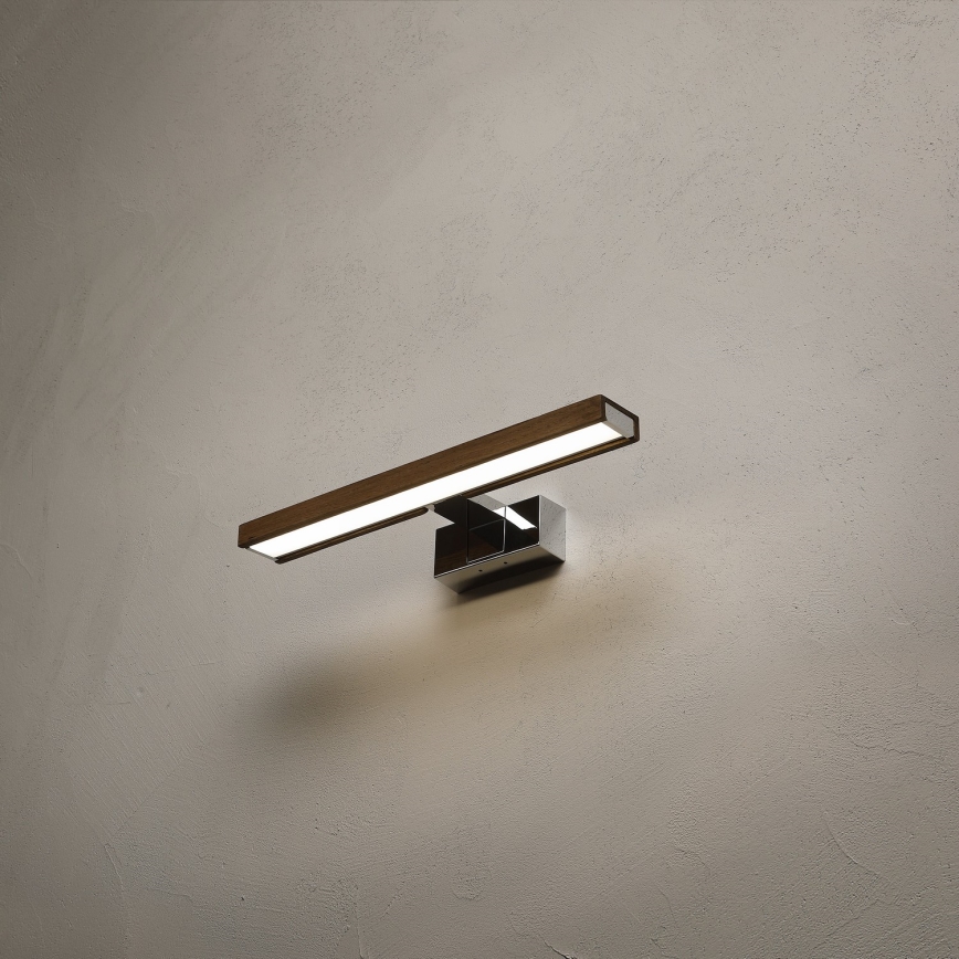 Brilagi - LED kupaonsko osvjetljenje za ogledalo 3u1 WOODY MIRROR LED/8W/230V 40 cm IP44 sjajni krom/hrast orah