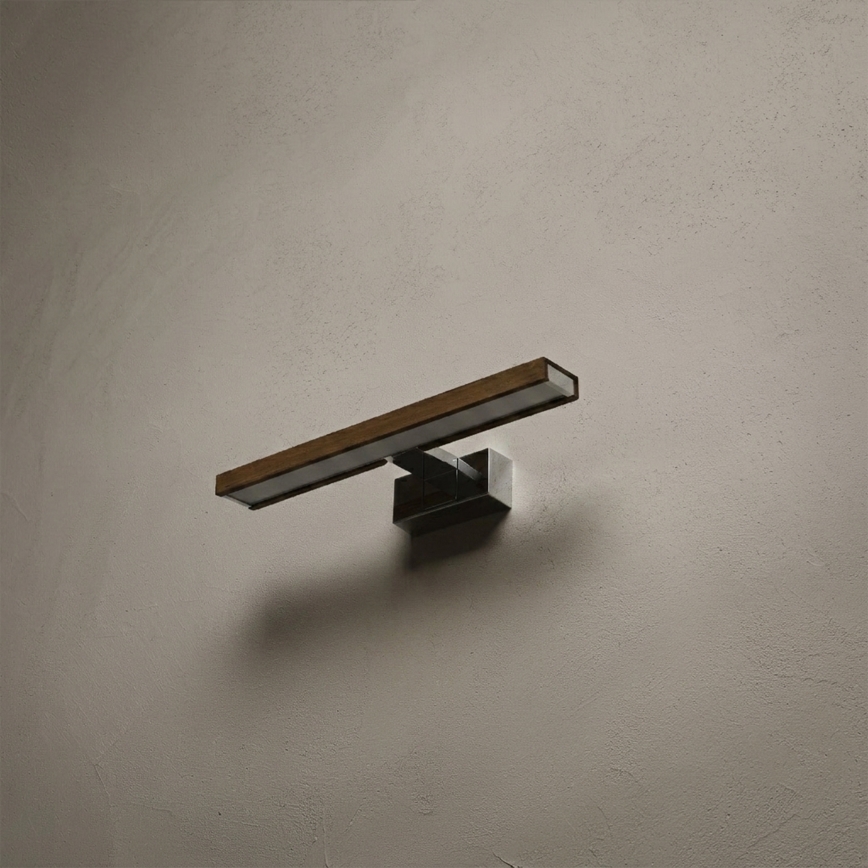 Brilagi - LED kupaonsko osvjetljenje za ogledalo 3u1 WOODY MIRROR LED/8W/230V 40 cm IP44 sjajni krom/hrast orah