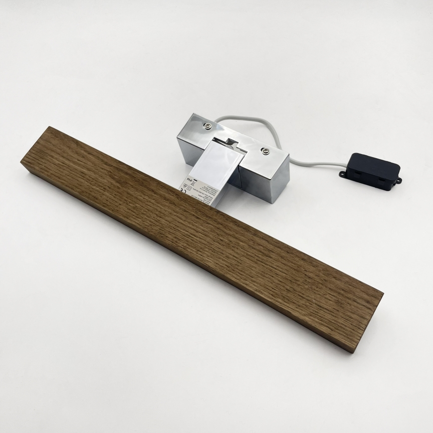 Brilagi - LED kupaonsko osvjetljenje za ogledalo 3u1 WOODY MIRROR LED/8W/230V 40 cm IP44 sjajni krom/hrast orah